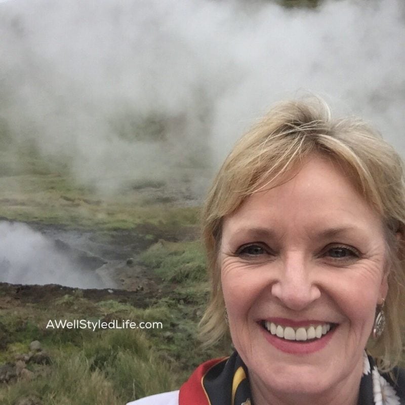 happy woman in Rekjadalur Valley, Iceland