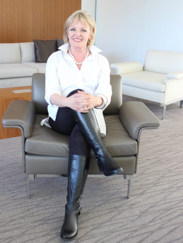 Lysse Vegan suede leggings tucked into riding boots