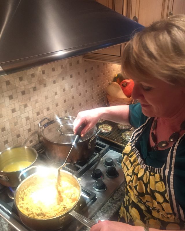 cooking butternut squash risotto