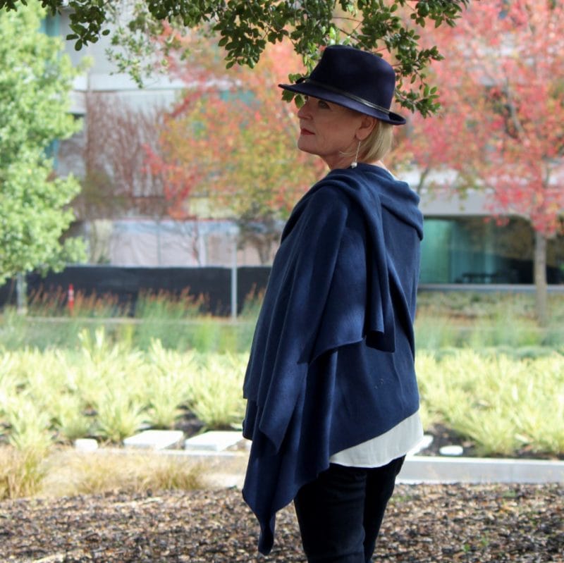 Catherine Robinson Cashmere wrap in soft navy