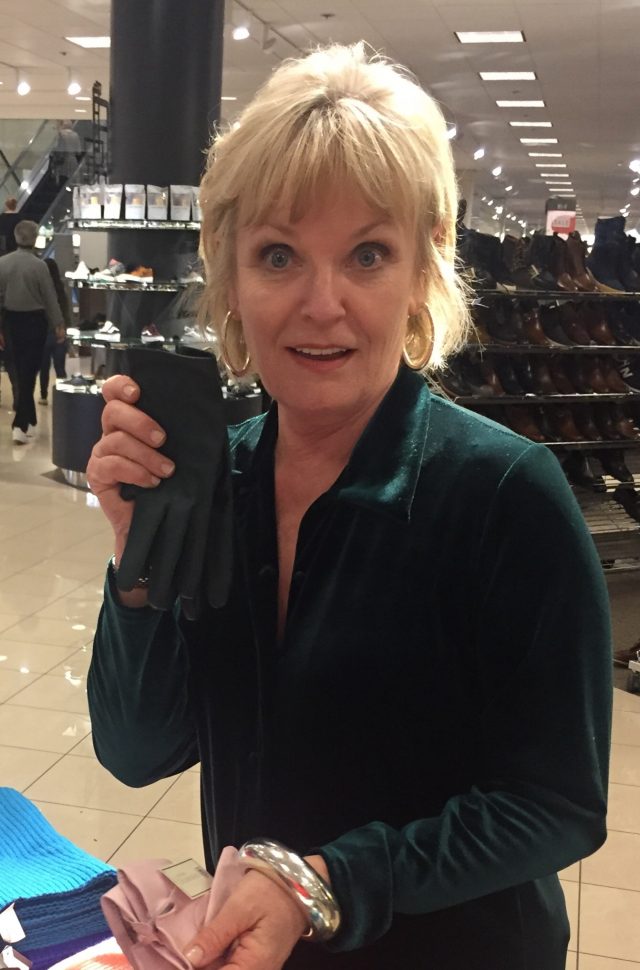 shopping for leather gloves