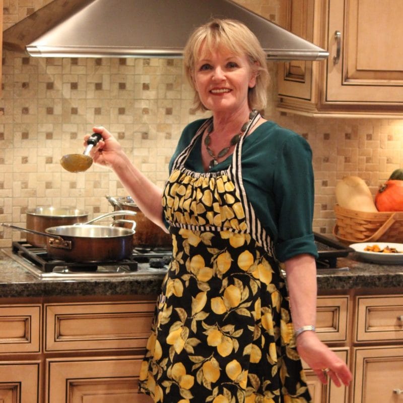 cooking up a storm in my Heavenly Hostess apron