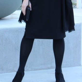 opaque tights are flattering for legs over 50