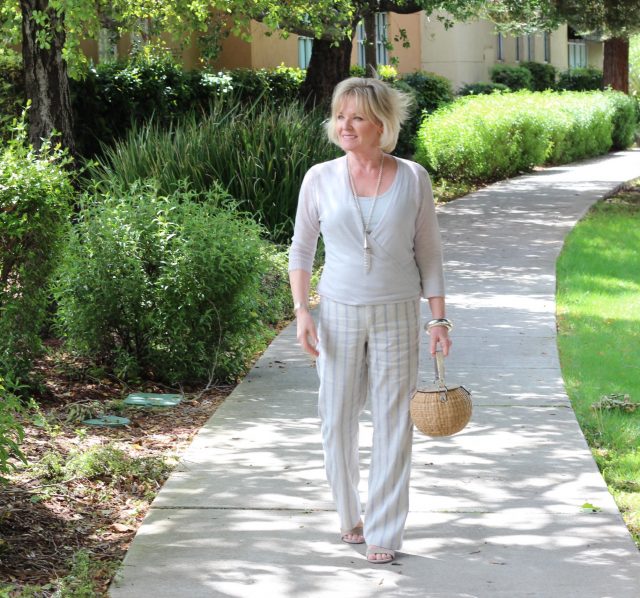 NYDJ stretch linen and Nic&Zoe sweater