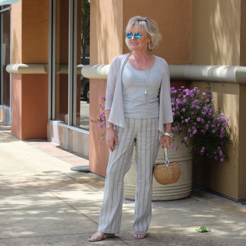 NYDJ linen pants and Nic&Zoe linen sweater