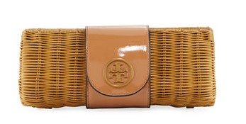 Tory Burch rattan clutch