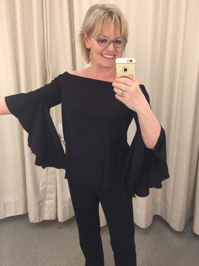 bell sleeve off the shoulder top