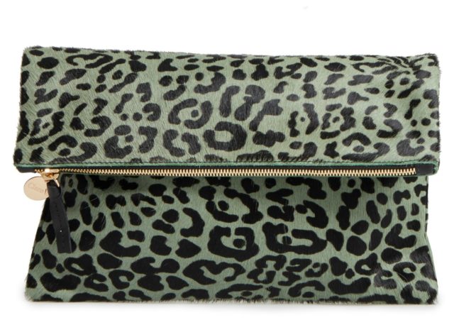 Claire V colored leopard print foldover clutch on A Well Styled Life