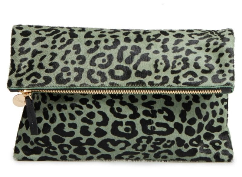 Claire V colored leopard print foldover clutch on A Well Styled Life