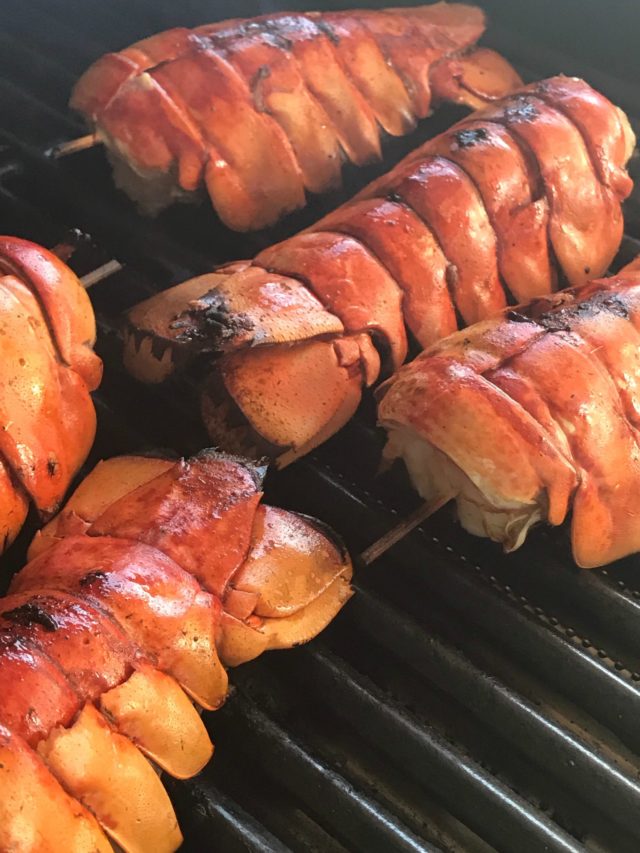 Grilling lobster for lobster salad on A Well Styled Life