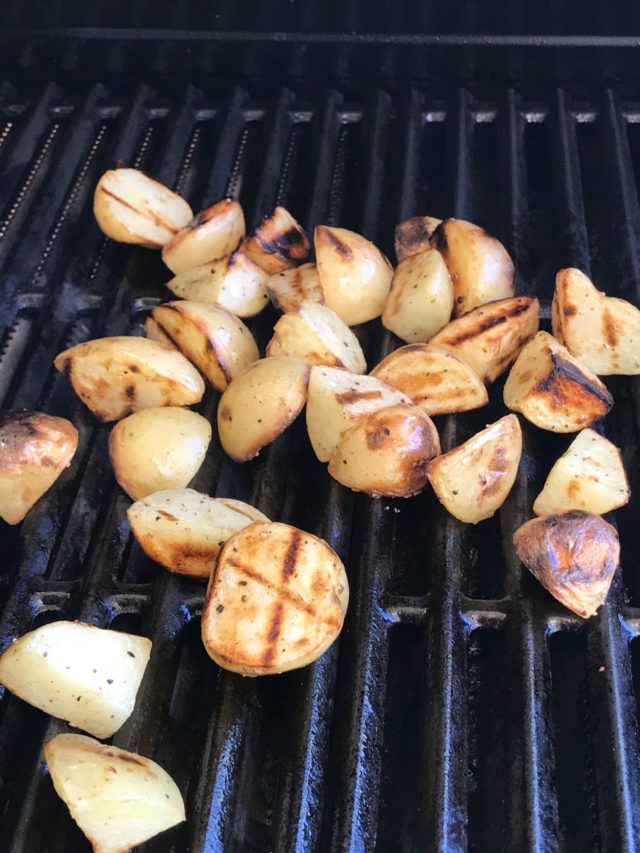 grilling potatoes for lobster salad recipe on A Well Styled Life