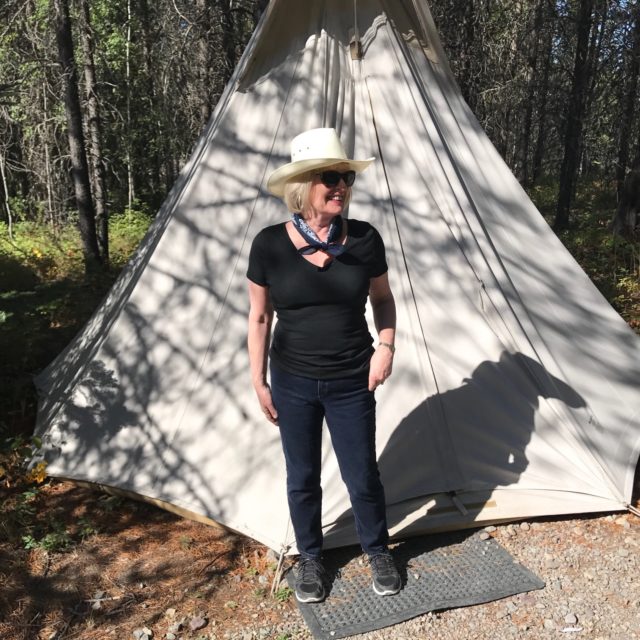 Jennifer Connolly of A well Styled Life glamping under canvas