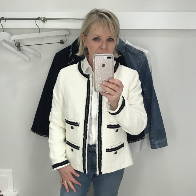 Jennifer Connolly of A Well Styled Life wearing Talbot's jacket