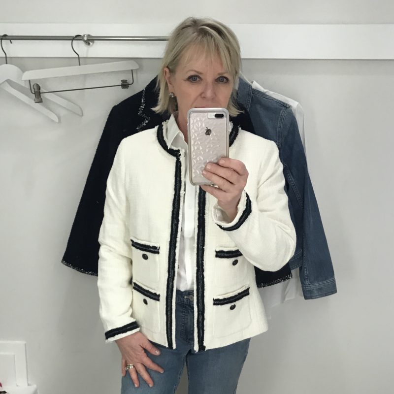 Jennifer Connolly of A Well Styled Life wearing Talbot's jacket