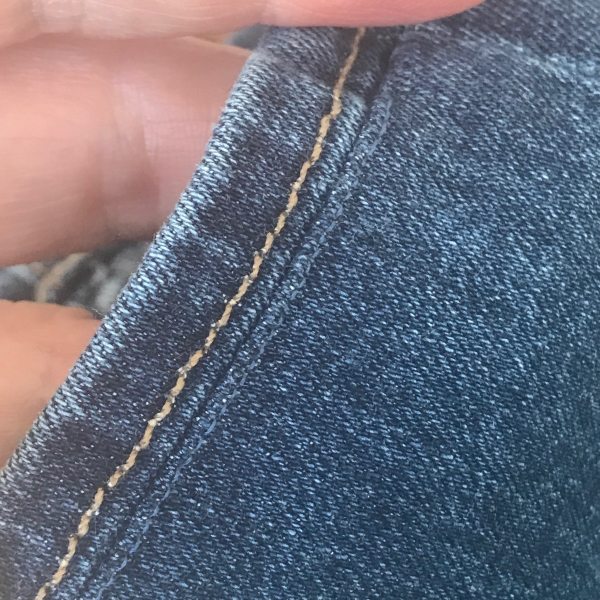 topstiching on newly hemmed jeans