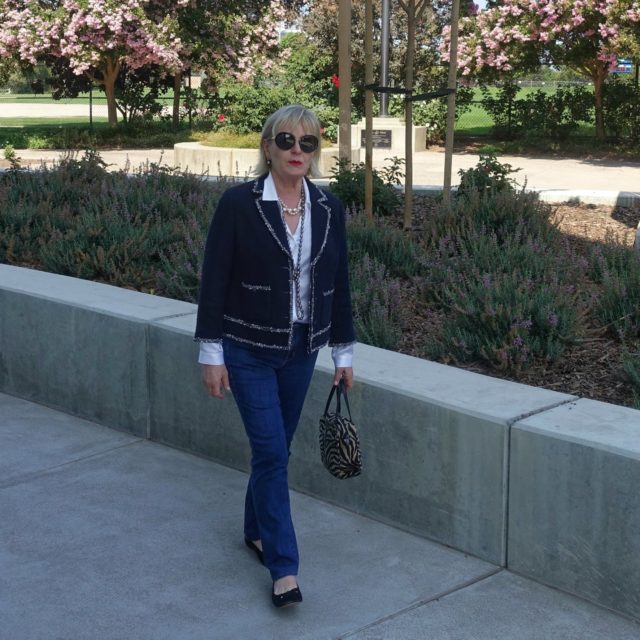 Jennifer Connolly of A Well Styled Life channeling Coco Chanel look