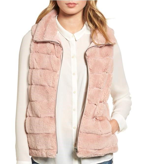 Faux fur vest on A Well Styled Life