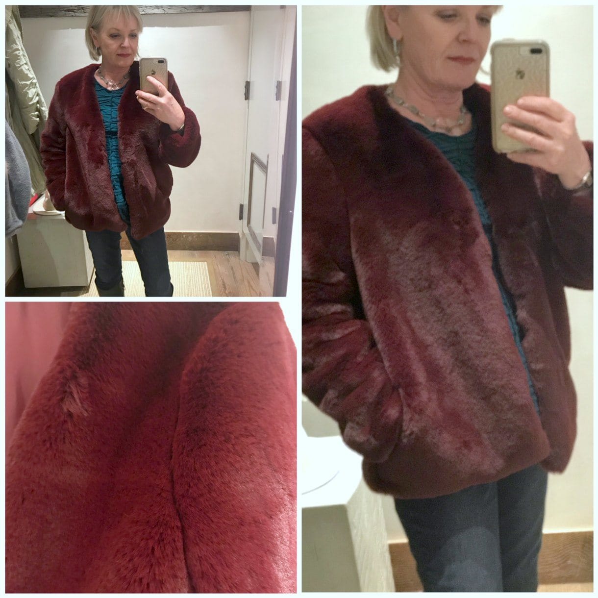 Jennifer Connolly of A Well Styled wearing faux fur from Anthropologie