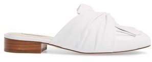 Louise et Cie White mules on A Well Styled Life