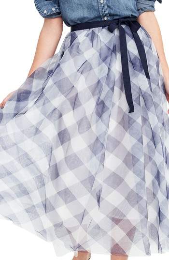 J Crew Gingham Tulle Skirt on A Well Styled Life