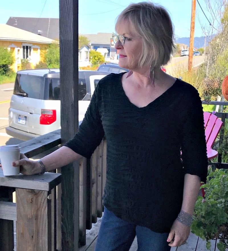 Jennifer Connolly of A Well Styled Life wearing Fiore Angled top from Artful Home