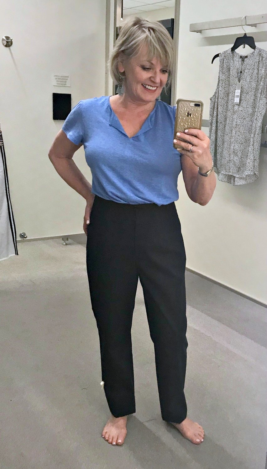 Jennifer Connolly of A Well Styled Life modelingHigh Waist Pants by Emerson Rose from Nordstrom
