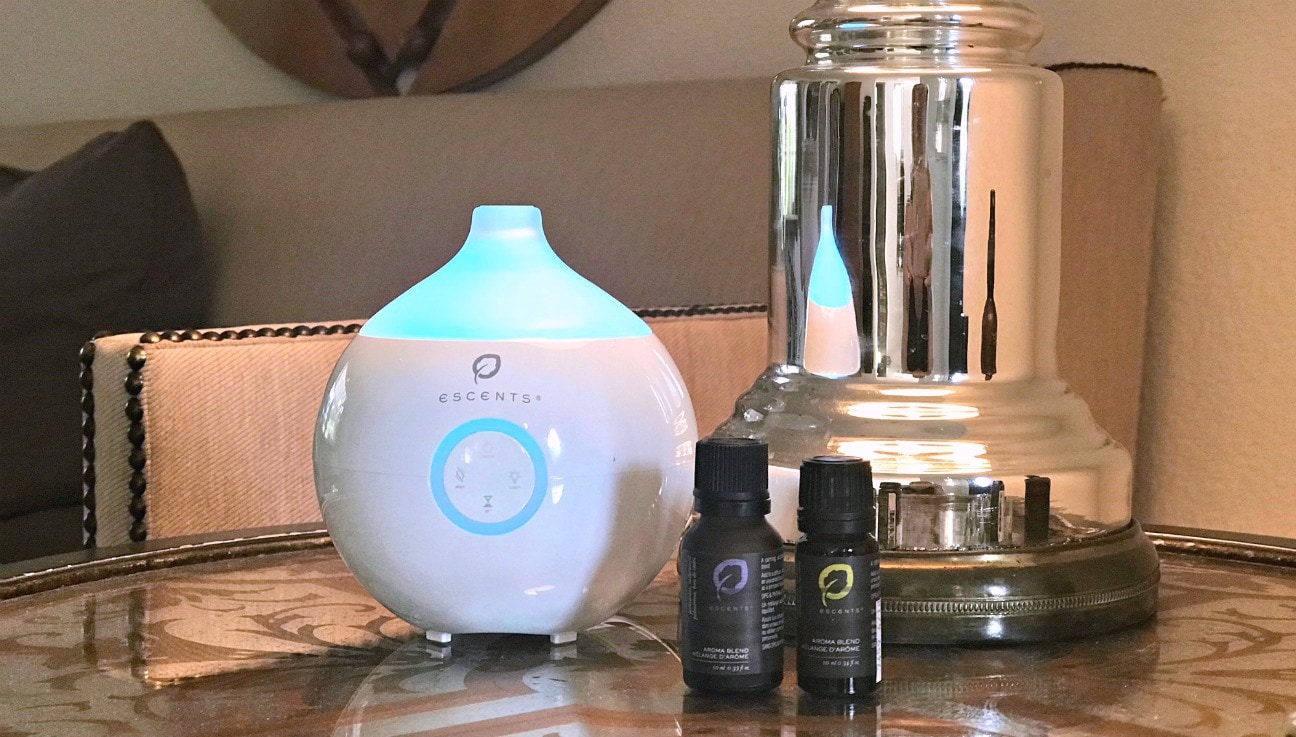 Escents diffusser and essential oils on A Well Styled Life