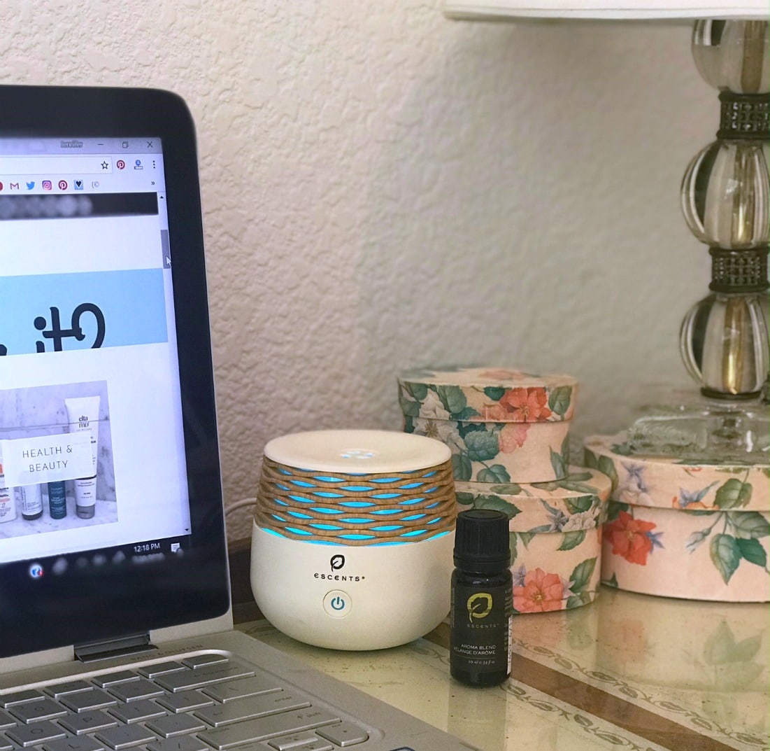 Escents mini diffuser on A Well Styled Life