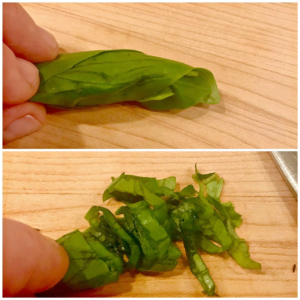 how to Chiffonade basil