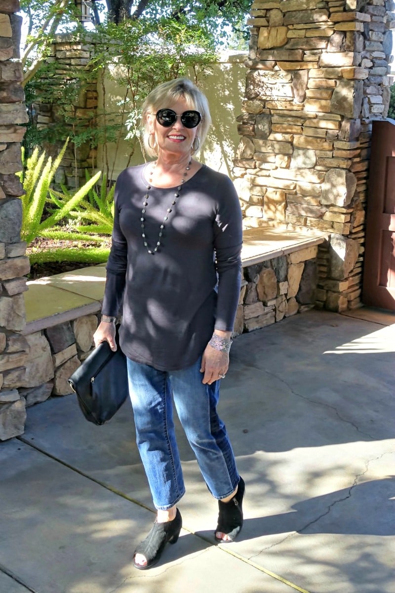 Upgraded basic tee modeled by style blogger Jennifer Connolly