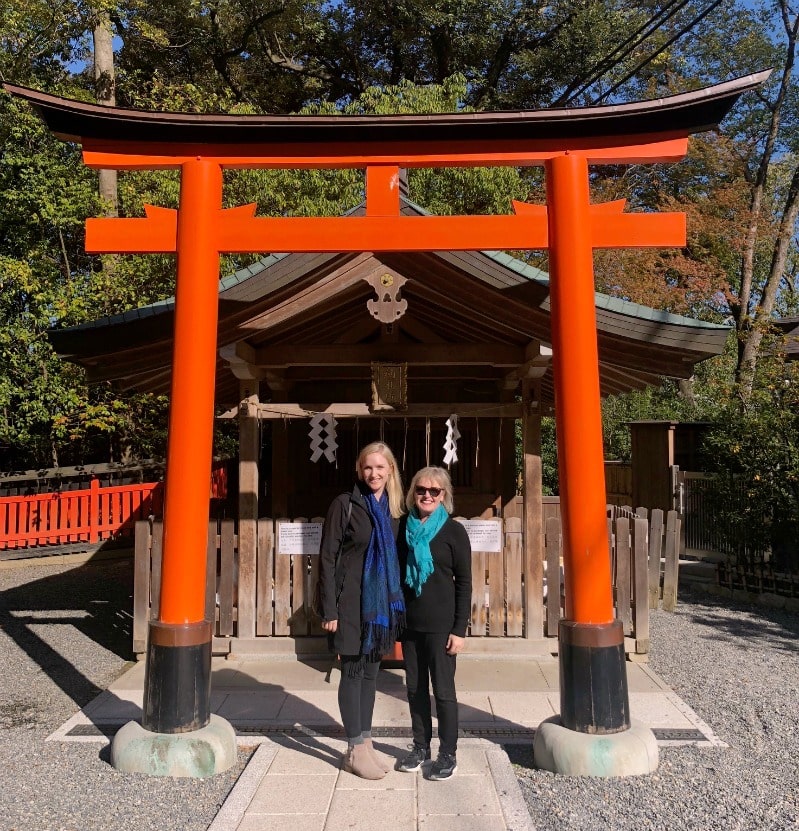 Jennifer and Vanessa Connolly of A Well Styled Life at the Fushimi Inari Shrine in Kyoto
