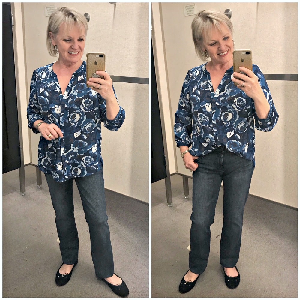 Jennifer Connolly from A Well Styled Life modeling NYDJ from Nordstrom