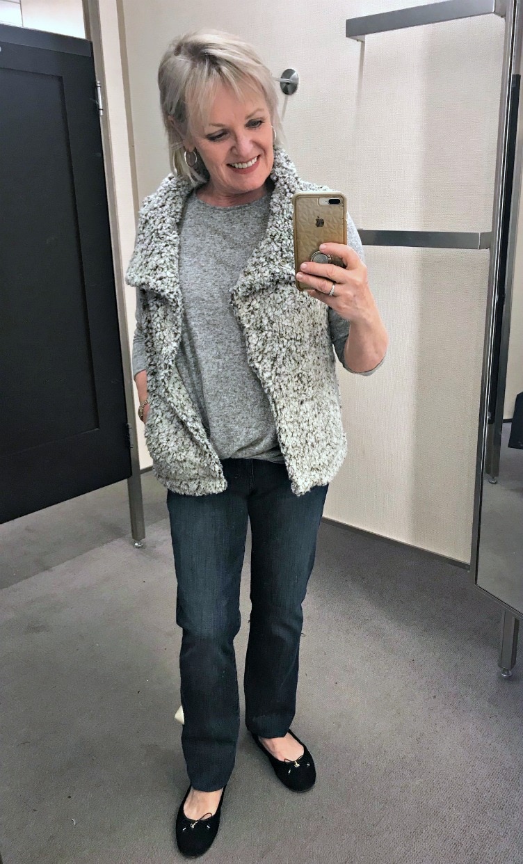 Jennifer Connolly of A Well Styled Life styling Dylan vest from Nordstrom
