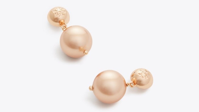 Tory Burch rose gold earrings on A Well Styled Life