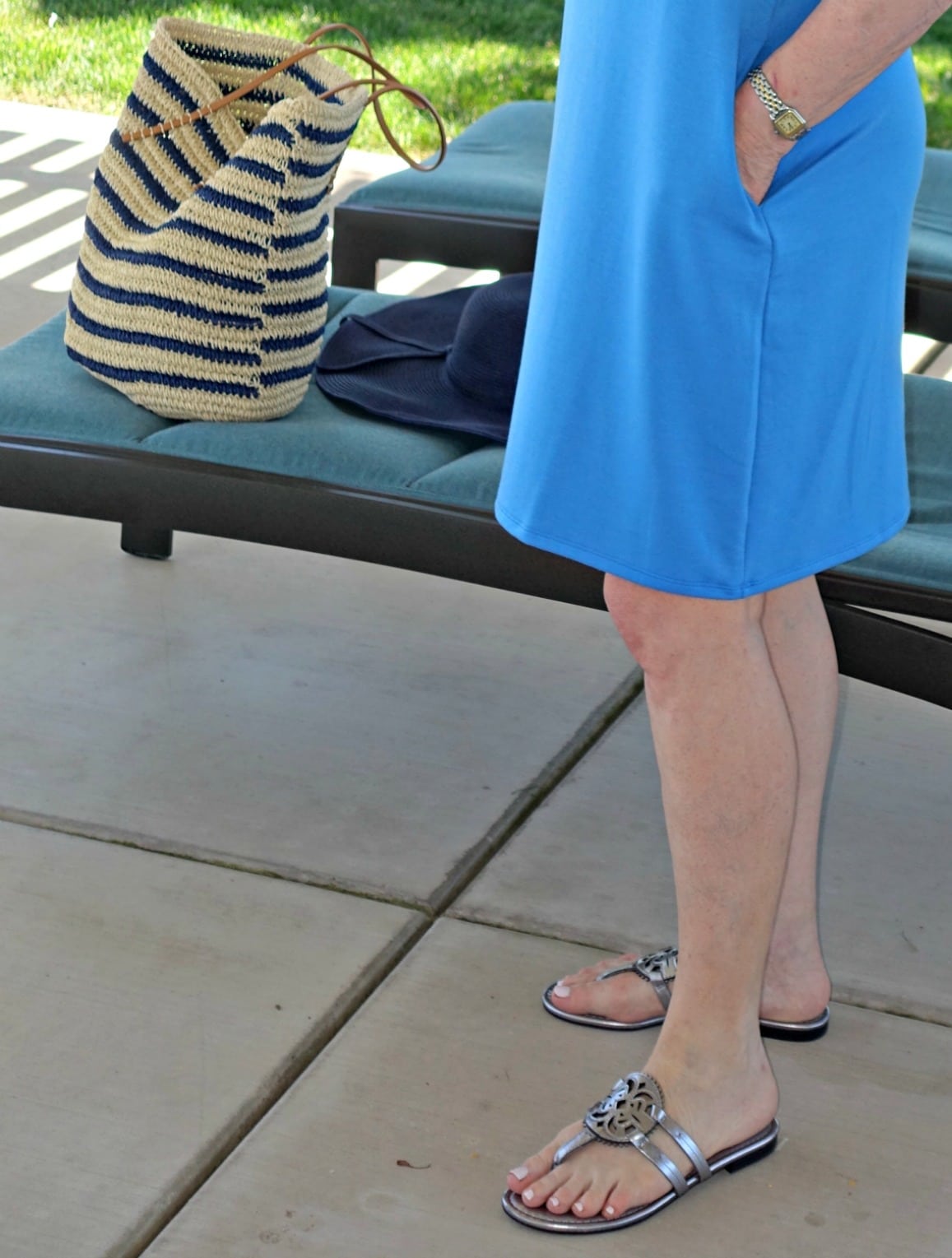 Time and Tru cotton dress and Circus by Sam Edelman things from Walmart by the pool on A Well Styled Life