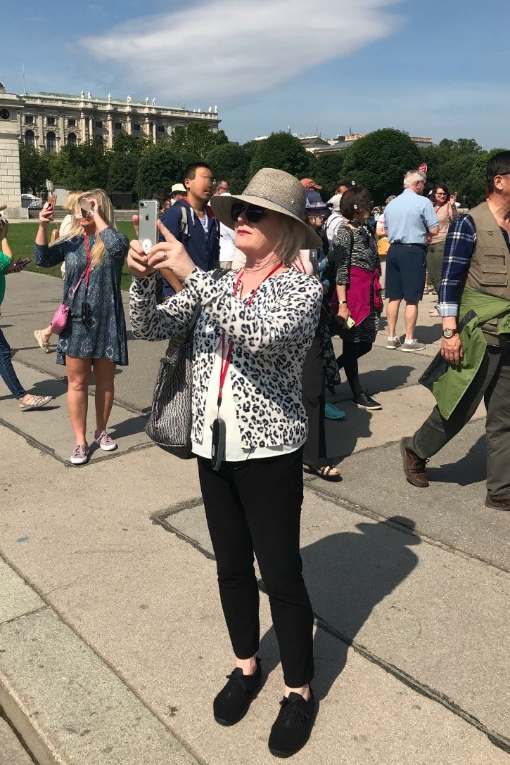 Jennifer Connolly of A Well Styled Life taking pictures on Viking tour 