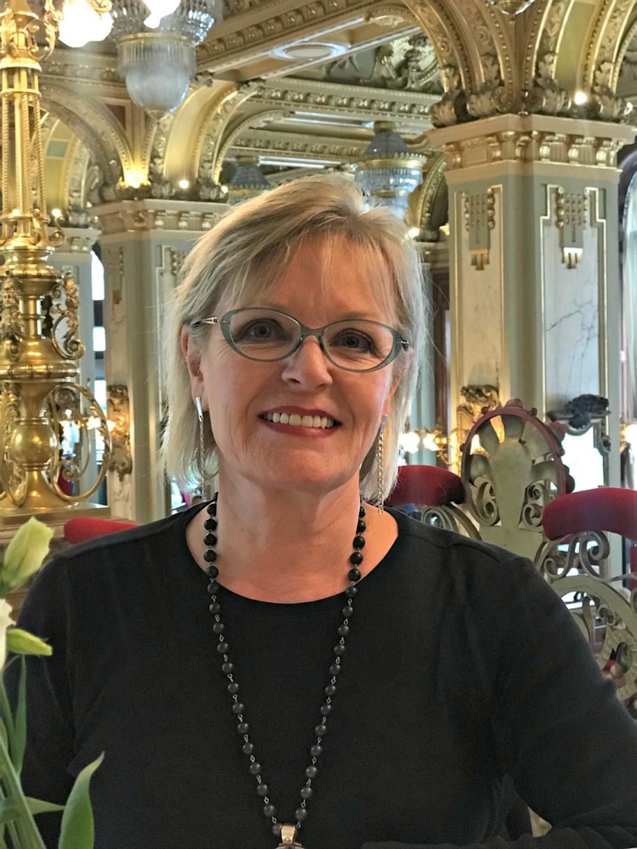 Jennifer Connolly of A Well Styled Life at the New York Cafe in Budapest
