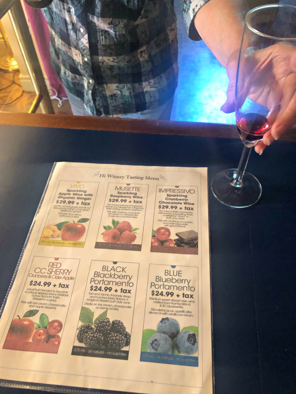 wine tasting at Hornby Island Winery