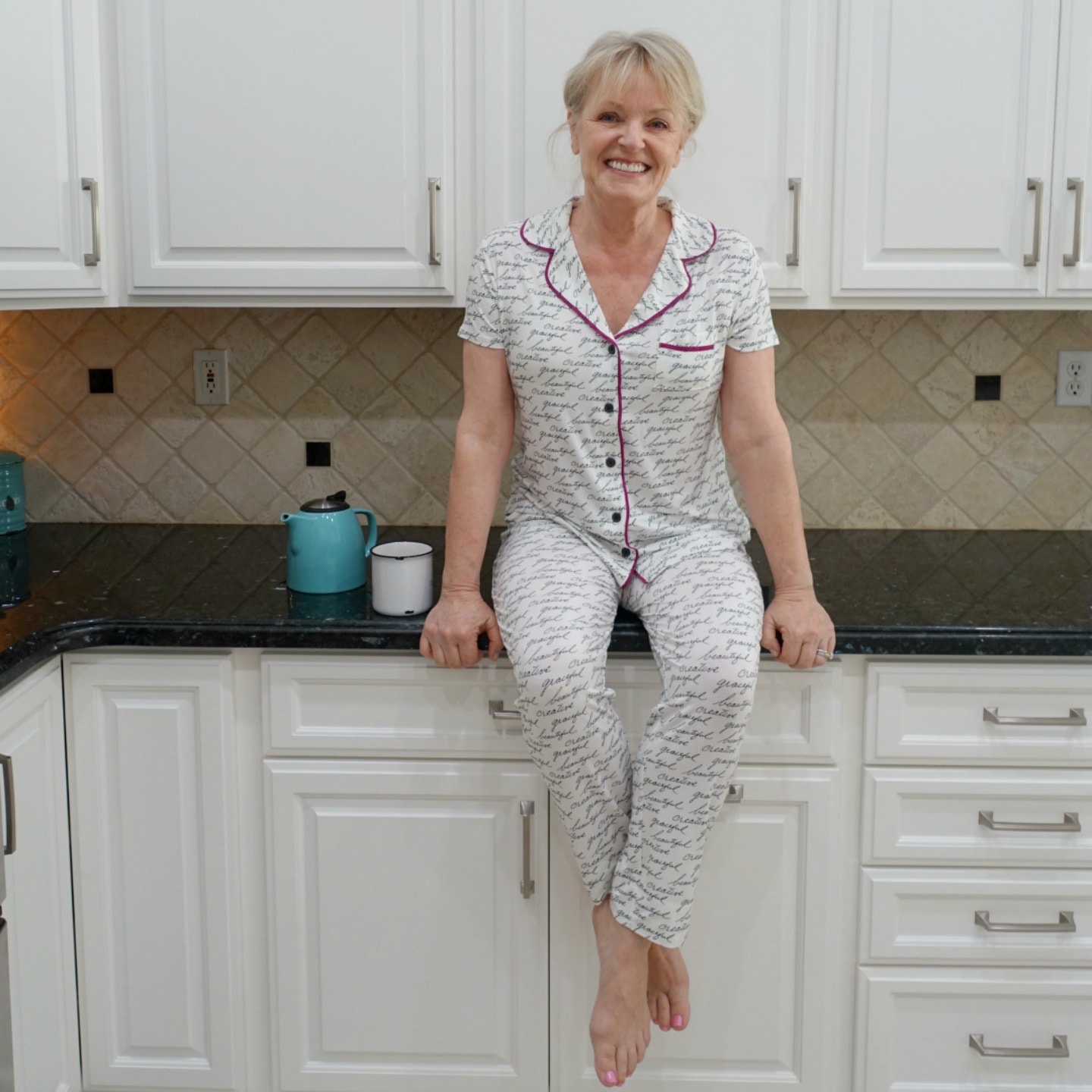 Jennifer Connolly of A Well Styled Life wearing Cool Nights pajamas