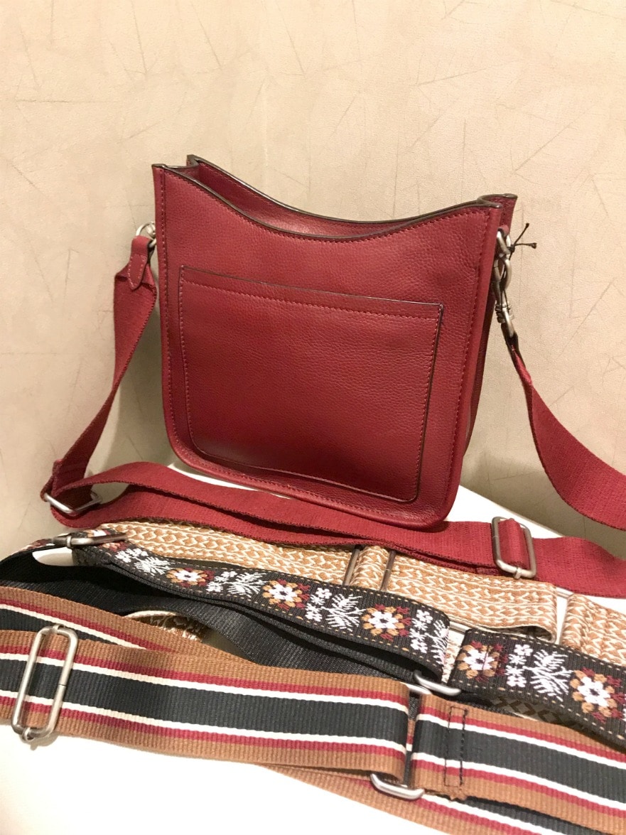red messenger bag from j.jill on A Well Styled Life