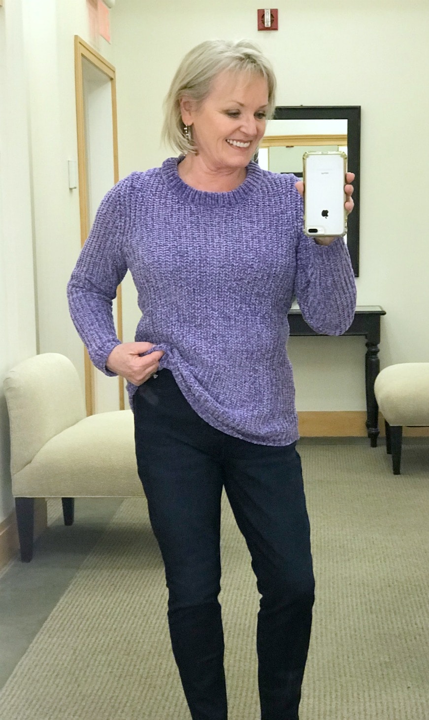 orchid chenille sweater from Talbots on A Well Styled Life