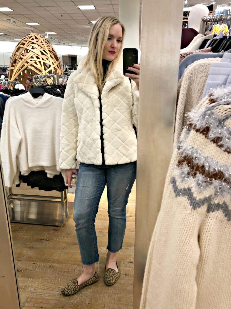 Halogen faux fur jacket