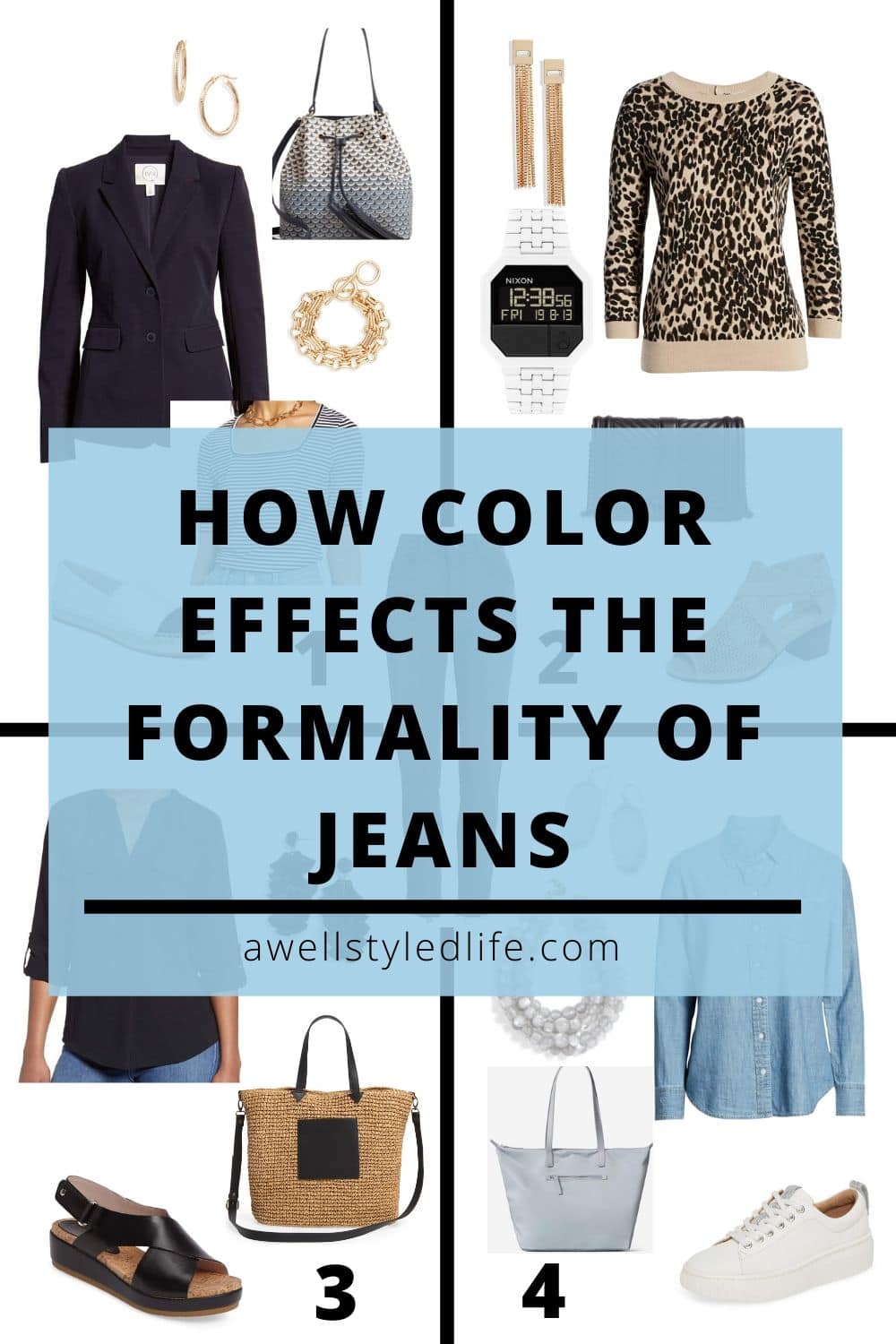 how color changes the formality of jeans