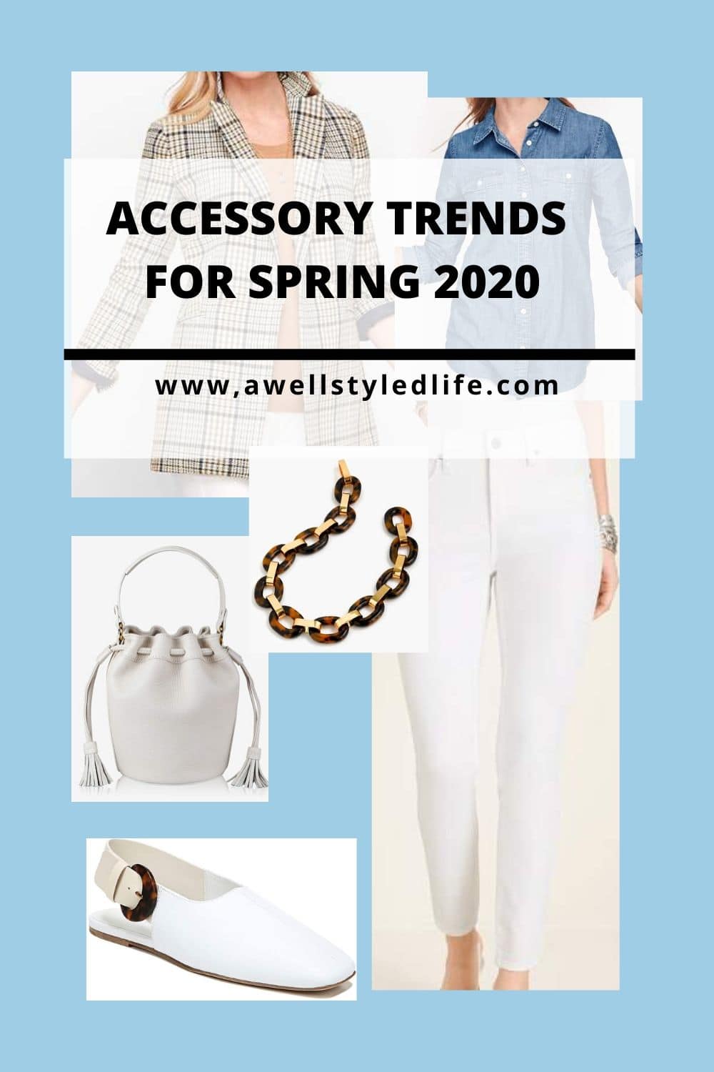 accessory collage with 2020 spring trends