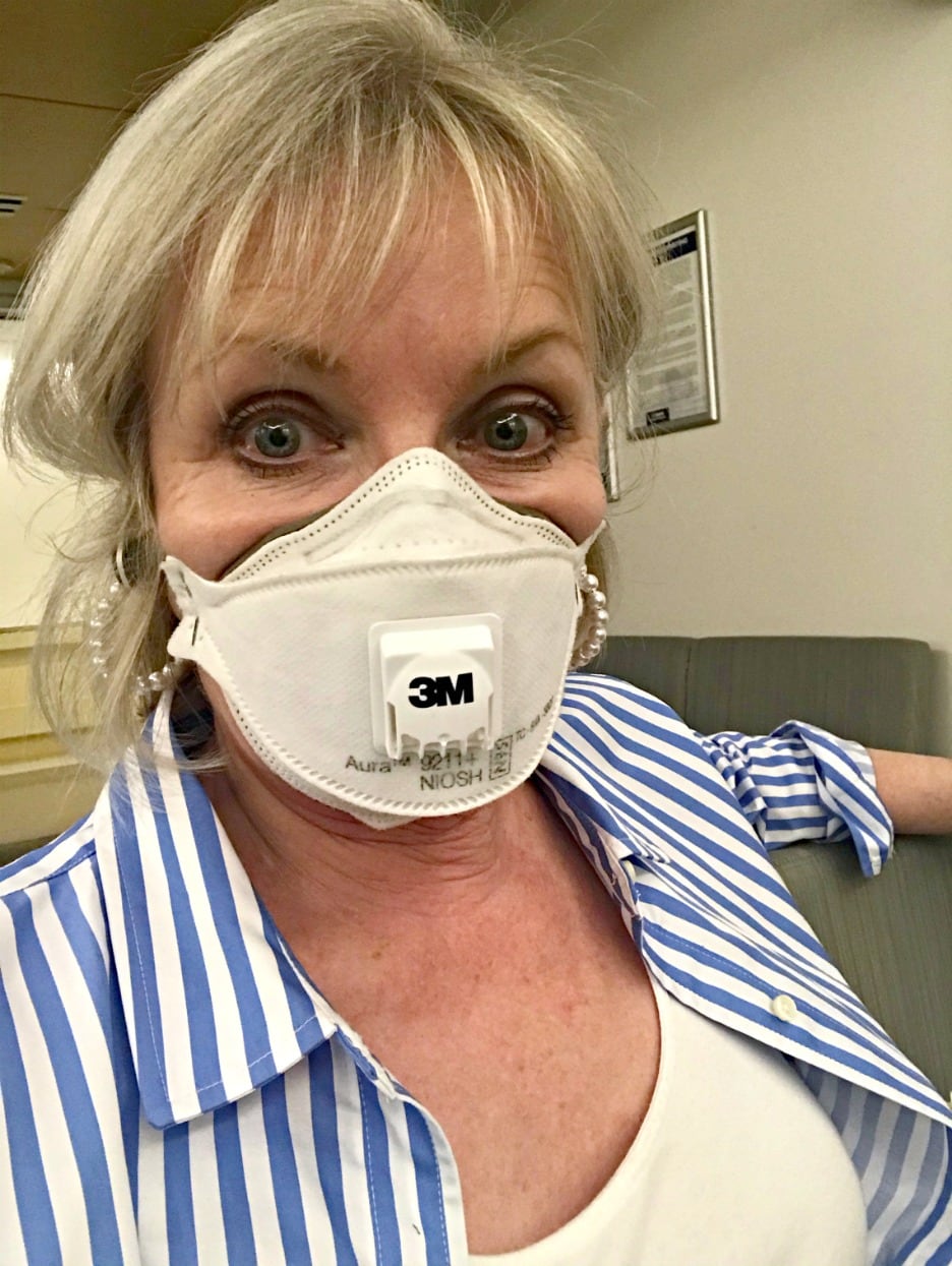 jennifer connolly of a well styled life wearing face mask