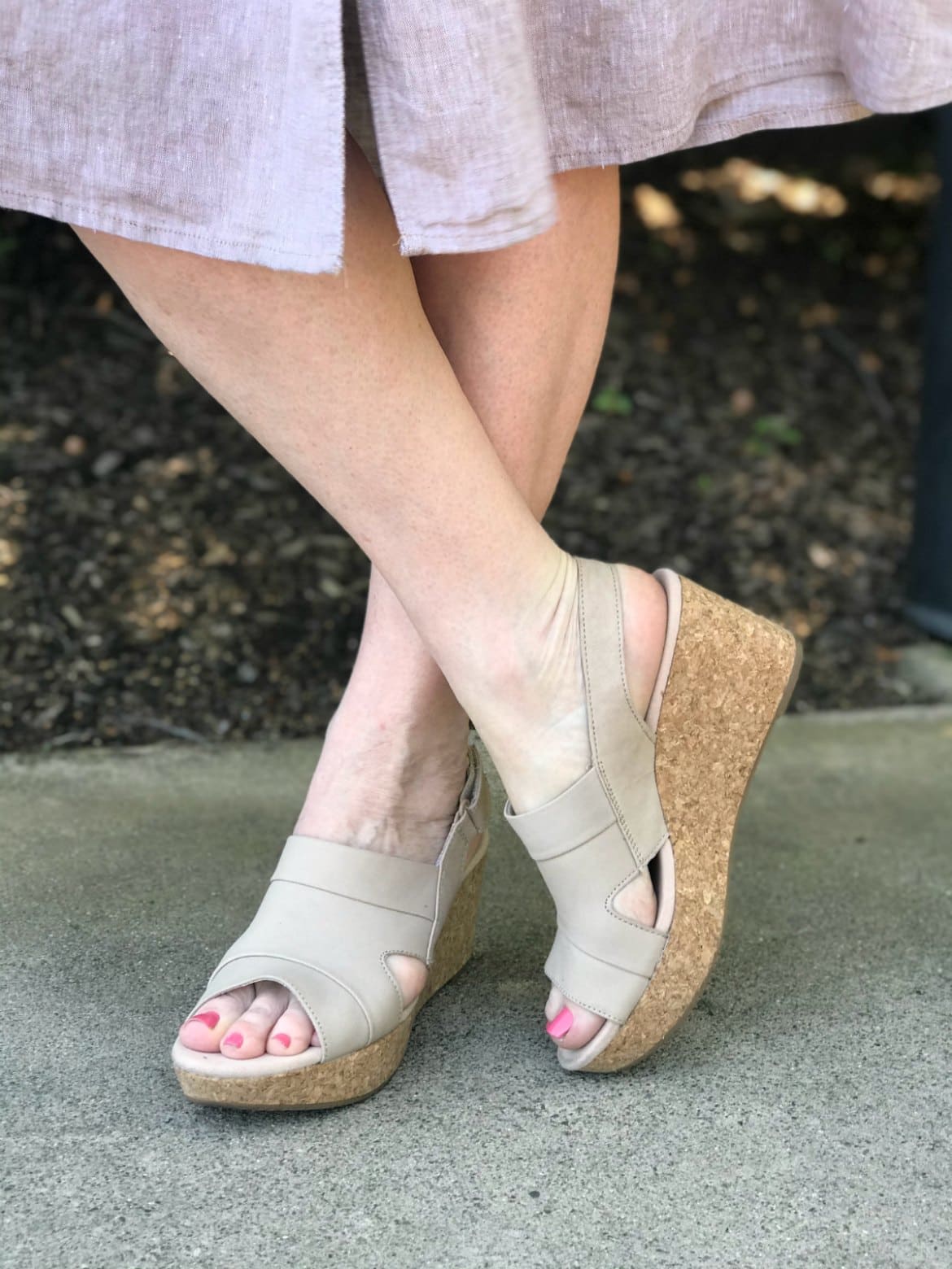 clarks annadel wedge on Jennifer Connolly of A Well Styled Life