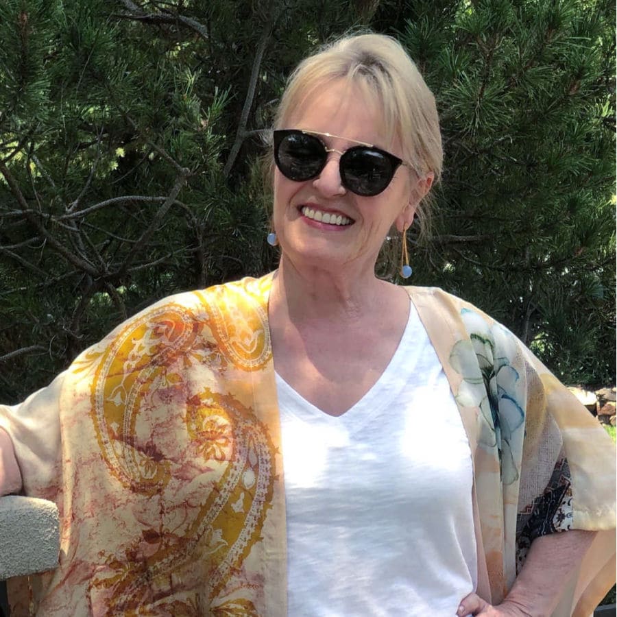 Jennifer Connolly wearing blue topaz Ipanema earrings by Dean Davidson