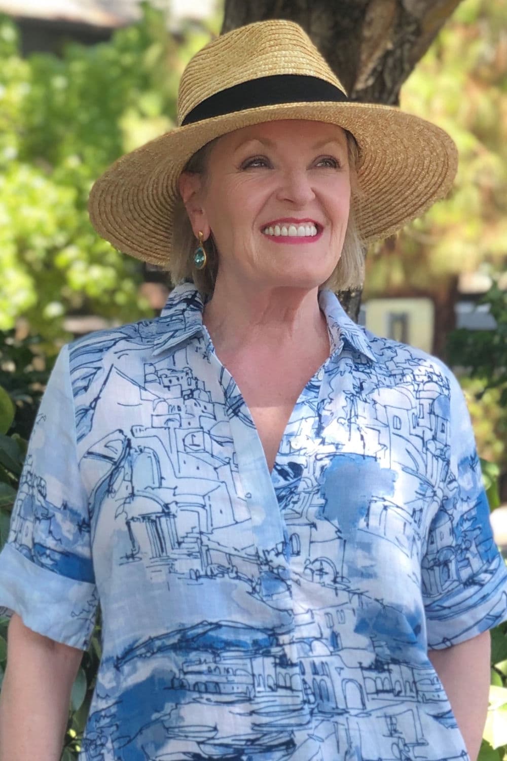 fashion blogger Jennifer Connolly wearing dean Davidson earrings