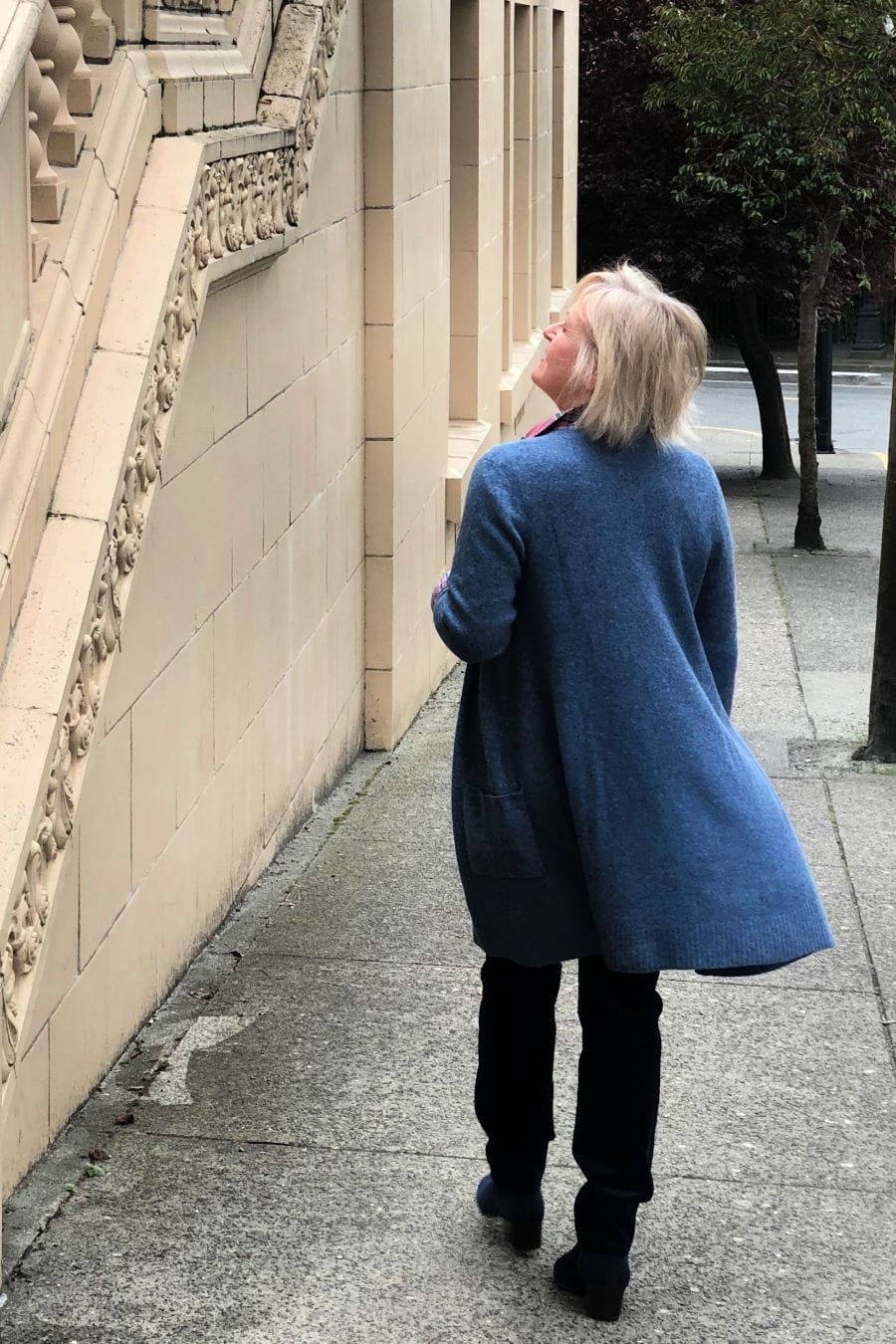 jennifer of a well styled life wearing talbots cardigan and cords