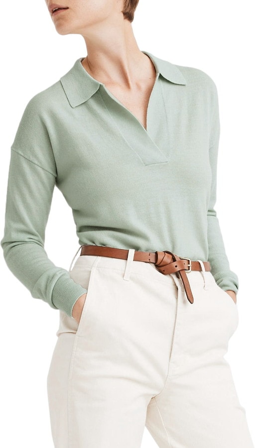 aqua madewell polo sweater